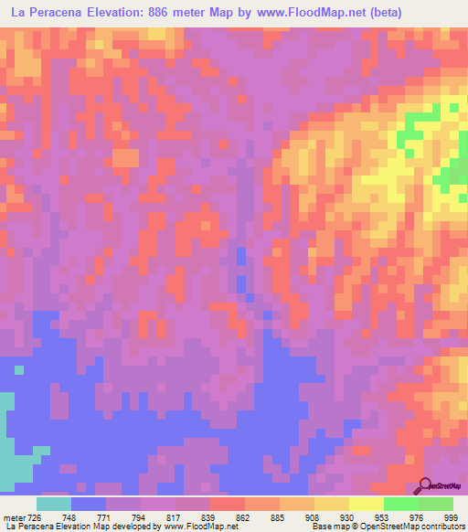 La Peracena,Venezuela Elevation Map