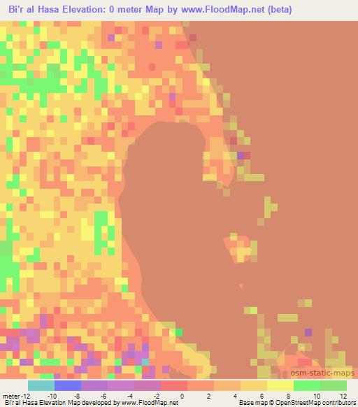 Bi'r al Hasa,Sudan Elevation Map