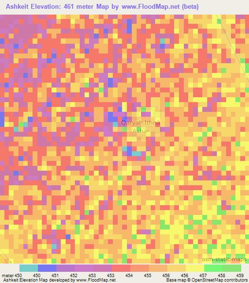 Ashkeit,Sudan Elevation Map