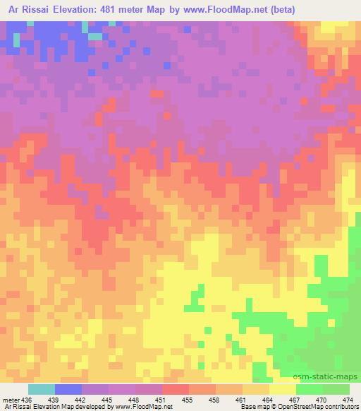 Ar Rissai,Sudan Elevation Map