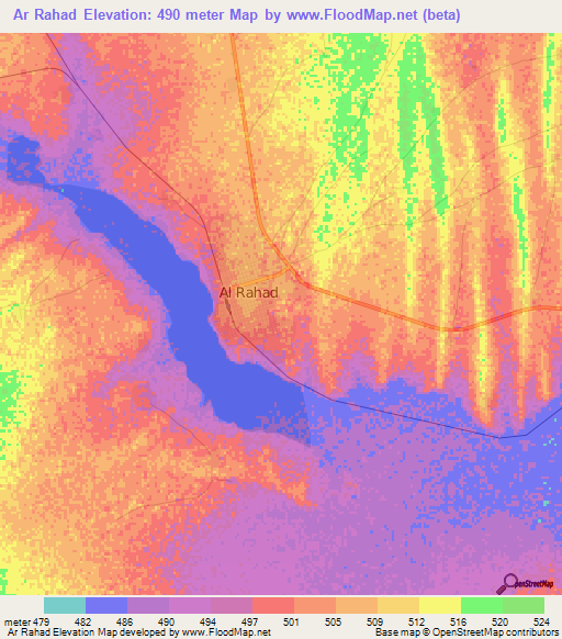 Ar Rahad,Sudan Elevation Map