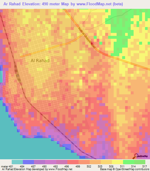 Ar Rahad,Sudan Elevation Map
