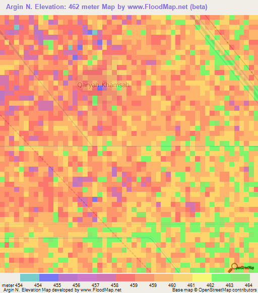 Argin N.,Sudan Elevation Map