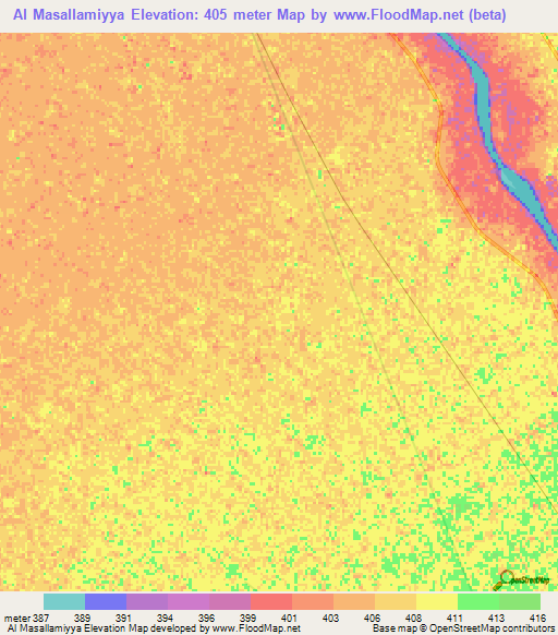 Al Masallamiyya,Sudan Elevation Map