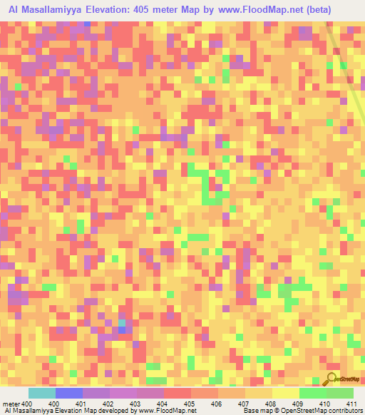Al Masallamiyya,Sudan Elevation Map