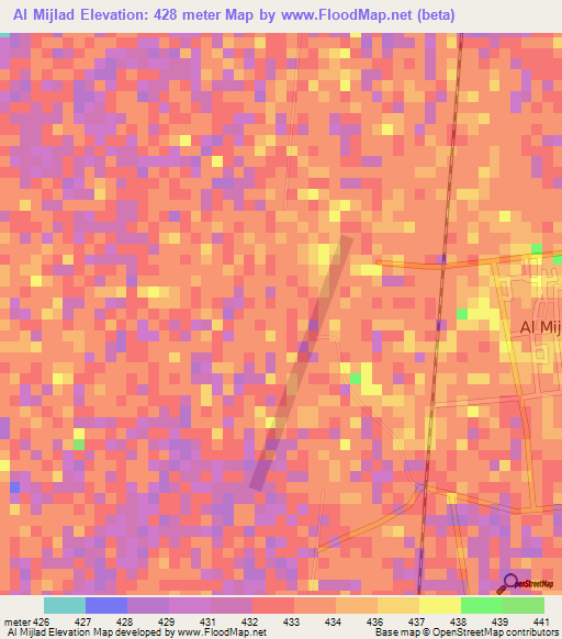Al Mijlad,Sudan Elevation Map