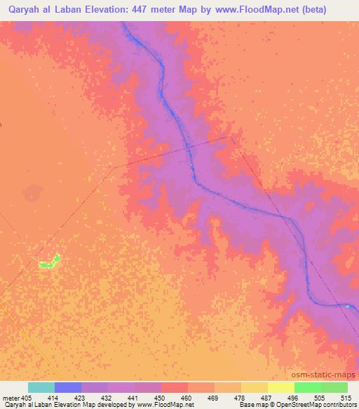 Qaryah al Laban,Sudan Elevation Map