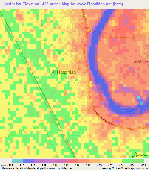 Hasiheisa,Sudan Elevation Map