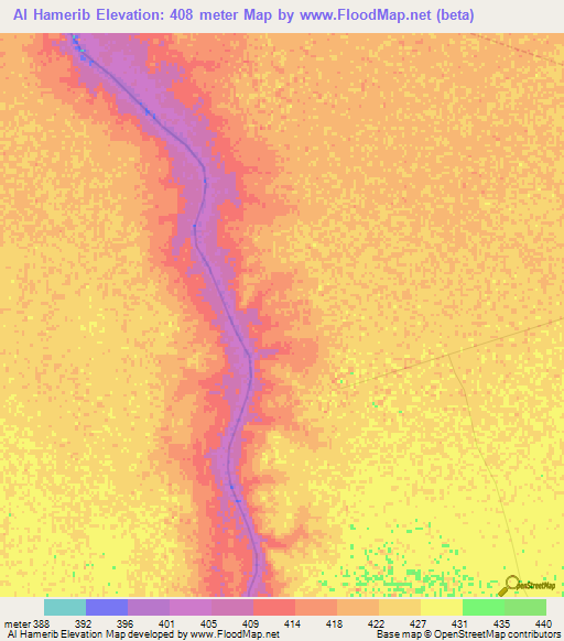Al Hamerib,Sudan Elevation Map