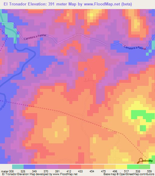 El Tronador,El Salvador Elevation Map