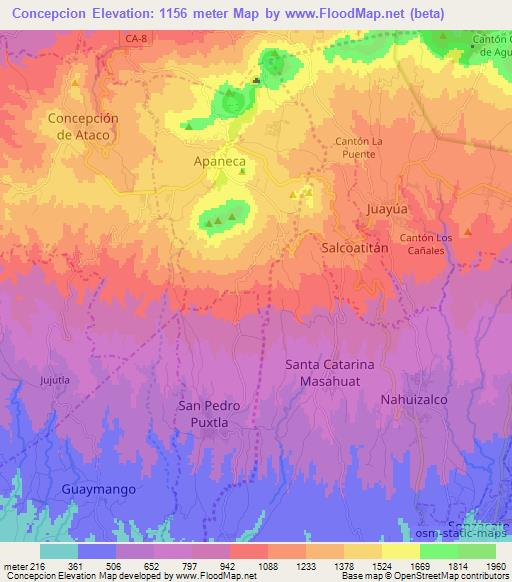 Concepcion,El Salvador Elevation Map
