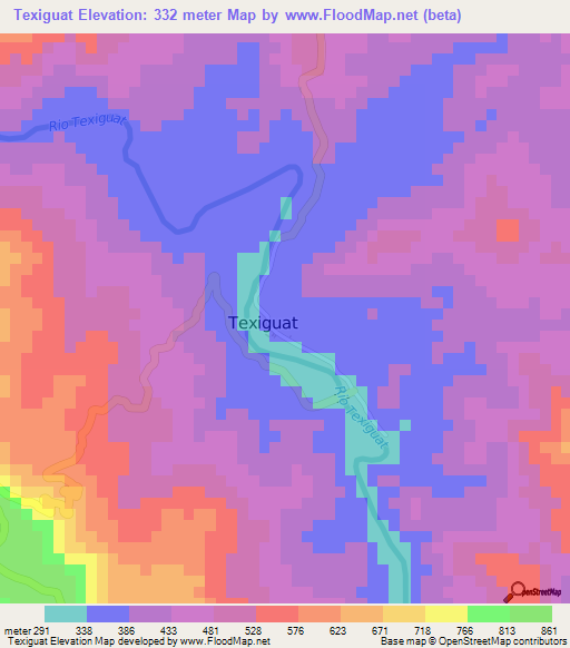 Texiguat,Honduras Elevation Map
