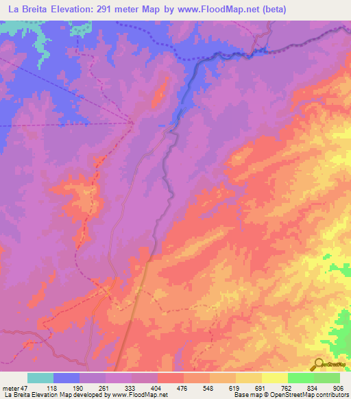 La Breita,Peru Elevation Map