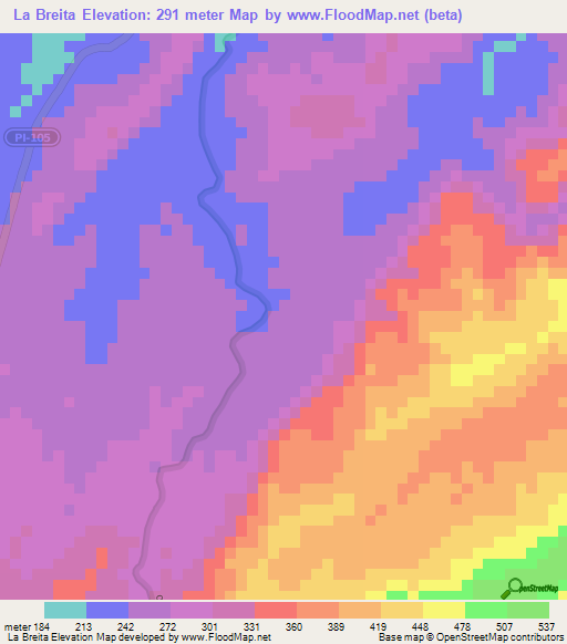 La Breita,Peru Elevation Map