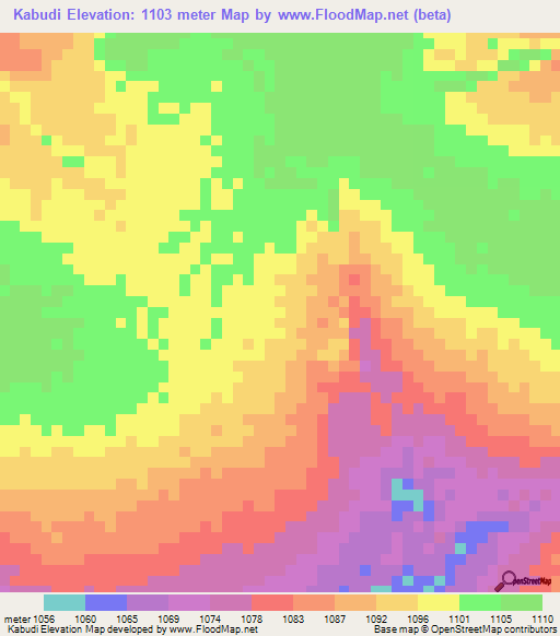 Kabudi,Congo (Kinshasa) Elevation Map
