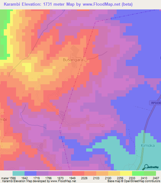 Karambi,Congo (Kinshasa) Elevation Map