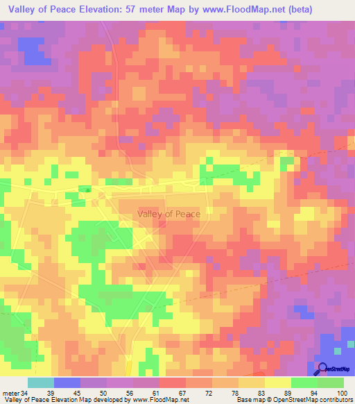 Valley of Peace,Belize Elevation Map