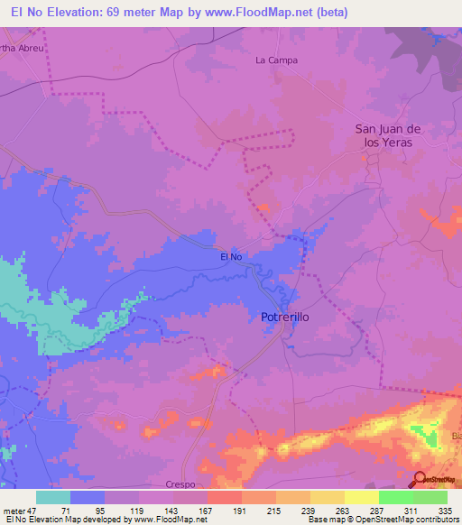 El No,Cuba Elevation Map