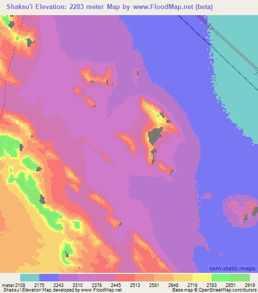Shaksu'i,Iran Elevation Map