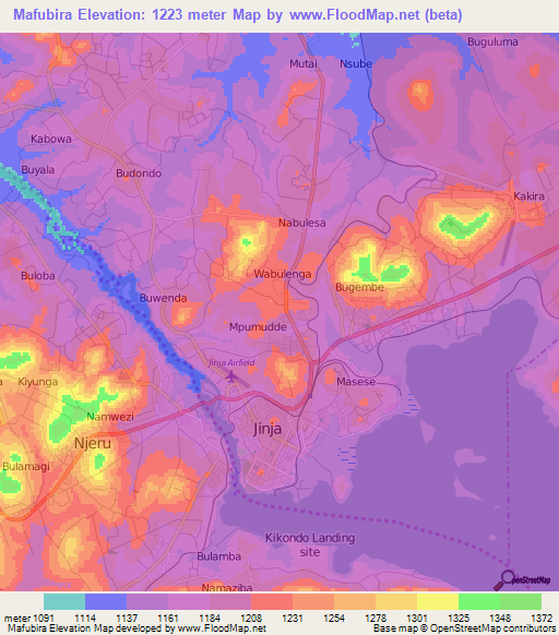 Mafubira,Uganda Elevation Map