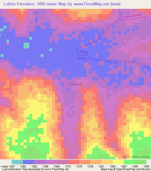 Lubira,Uganda Elevation Map