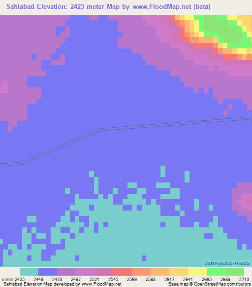 Sahlabad,Iran Elevation Map