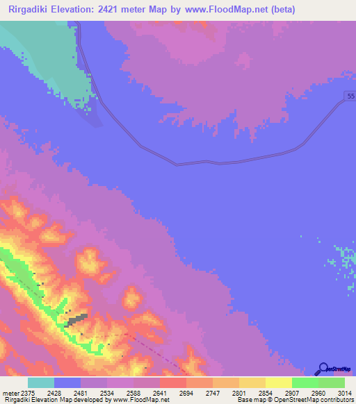 Rirgadiki,Iran Elevation Map
