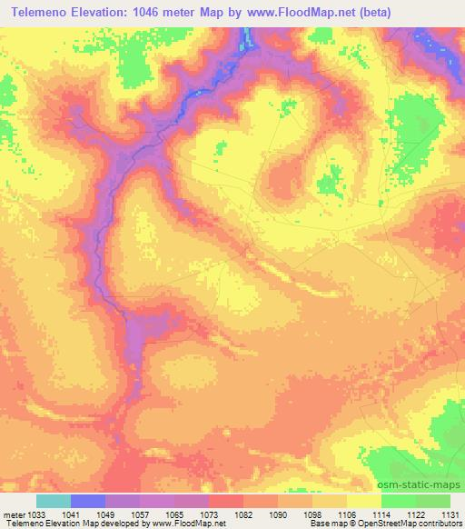 Telemeno,Congo (Kinshasa) Elevation Map