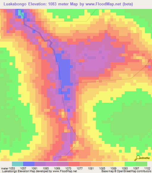 Luakabongo,Congo (Kinshasa) Elevation Map