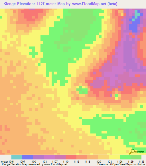 Kienge,Congo (Kinshasa) Elevation Map