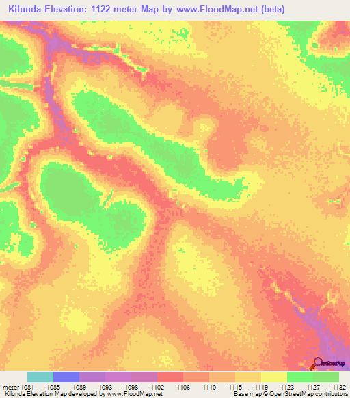 Kilunda,Congo (Kinshasa) Elevation Map
