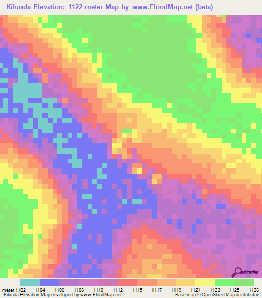 Kilunda,Congo (Kinshasa) Elevation Map