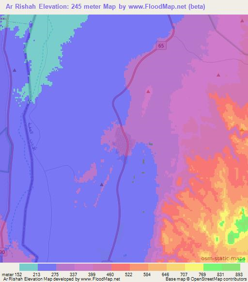 Ar Rishah,Jordan Elevation Map