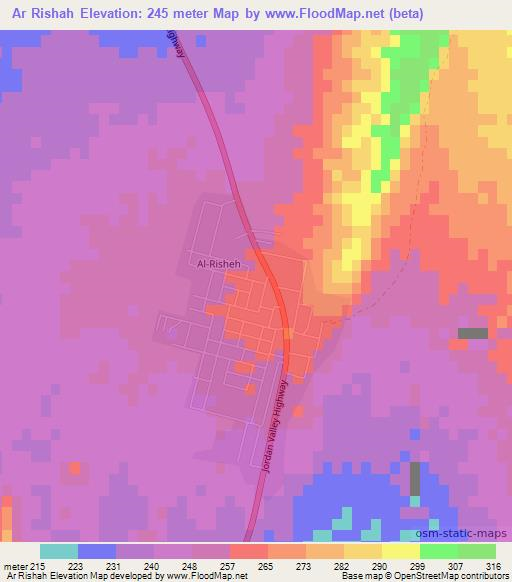 Ar Rishah,Jordan Elevation Map