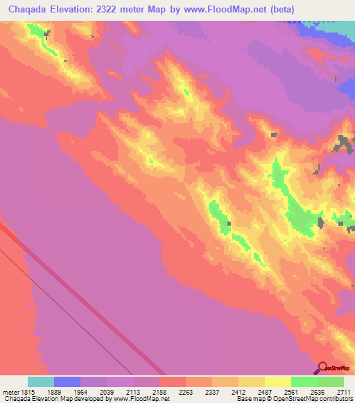 Chaqada,Iran Elevation Map