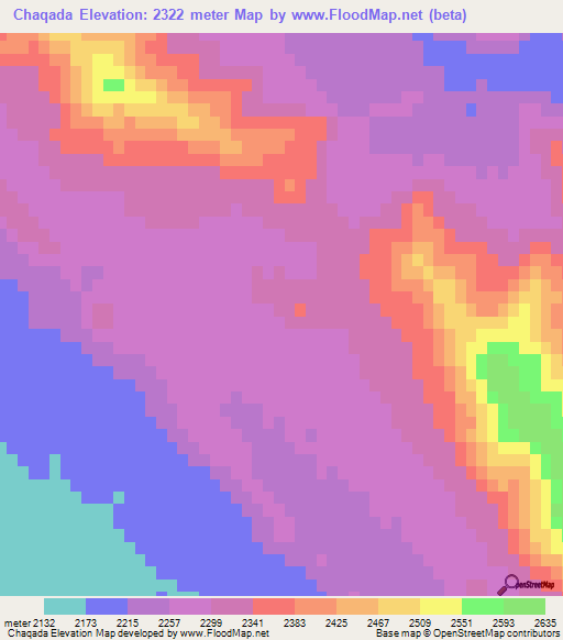 Chaqada,Iran Elevation Map