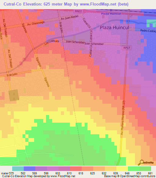 Cutral-Co,Argentina Elevation Map