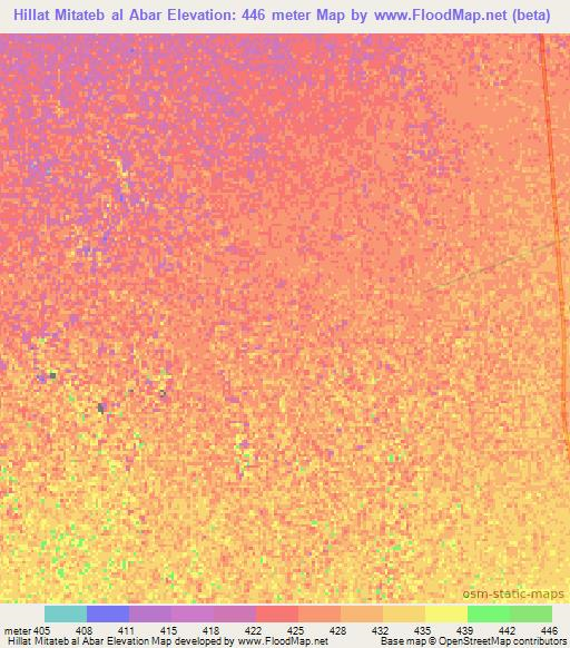 Hillat Mitateb al Abar,Sudan Elevation Map