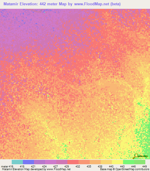 Matamir,Sudan Elevation Map