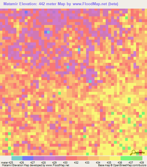 Matamir,Sudan Elevation Map