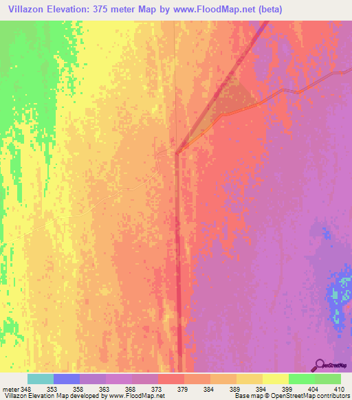 Villazon,Paraguay Elevation Map