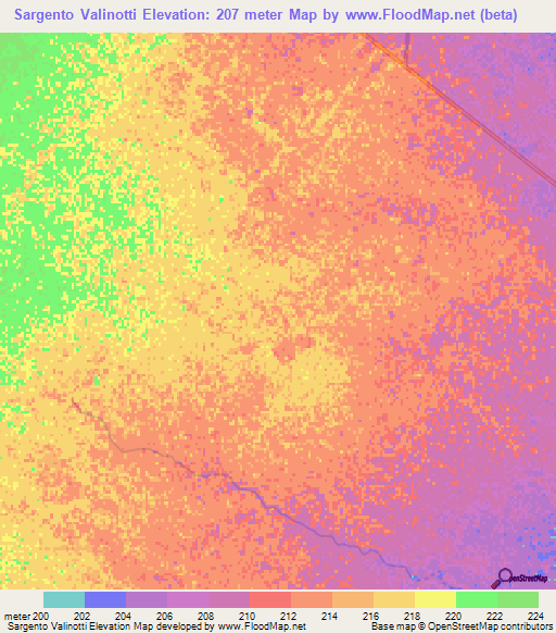 Sargento Valinotti,Paraguay Elevation Map