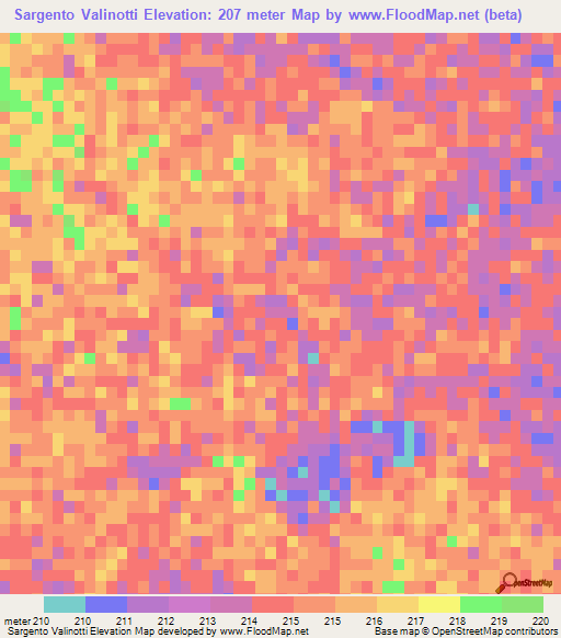 Sargento Valinotti,Paraguay Elevation Map