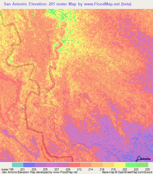 San Antonio,Paraguay Elevation Map