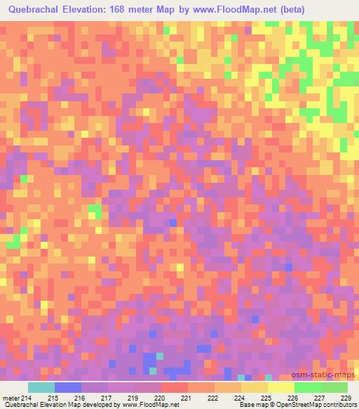 Quebrachal,Paraguay Elevation Map