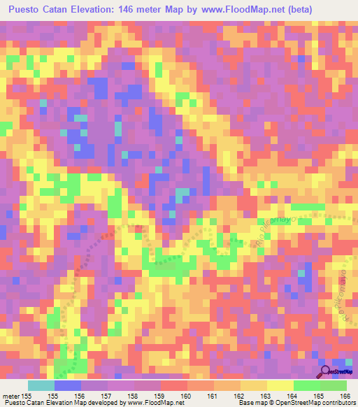 Puesto Catan,Paraguay Elevation Map