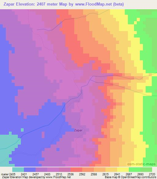 Zapar,Chile Elevation Map
