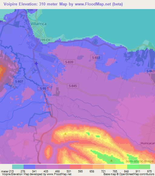 Voipire,Chile Elevation Map