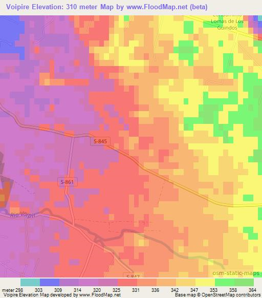 Voipire,Chile Elevation Map