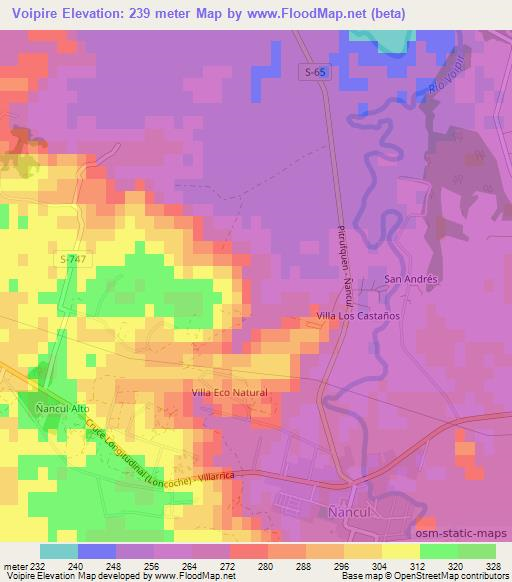 Voipire,Chile Elevation Map